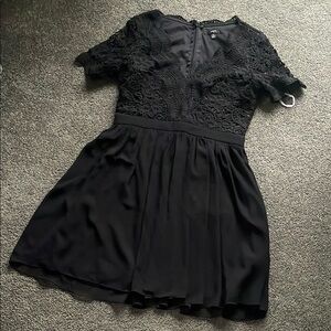 Elegant LULUS Black Lace Dress